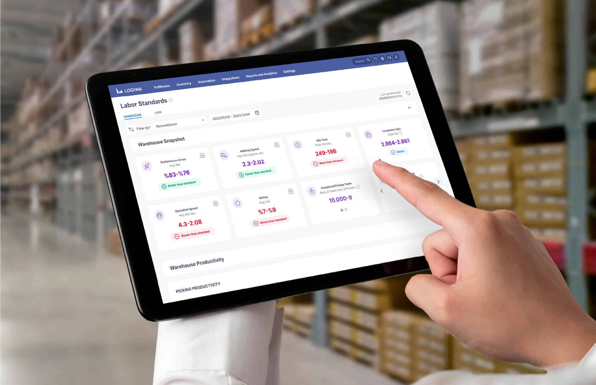 Logiwa IO Screen in Warehouse