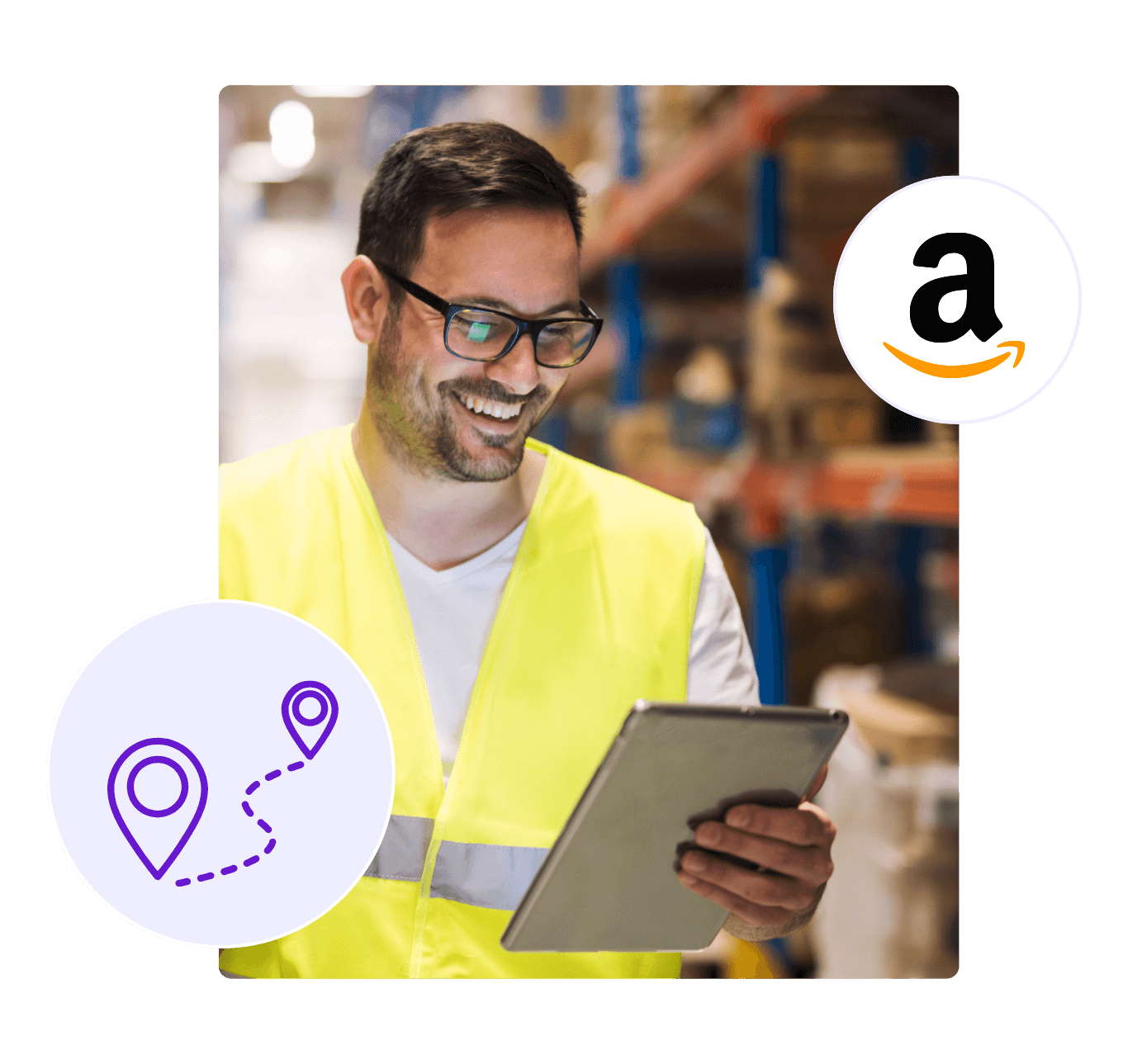 Logiwa RetailReady - Man Looking at Tablet in a Warehouse