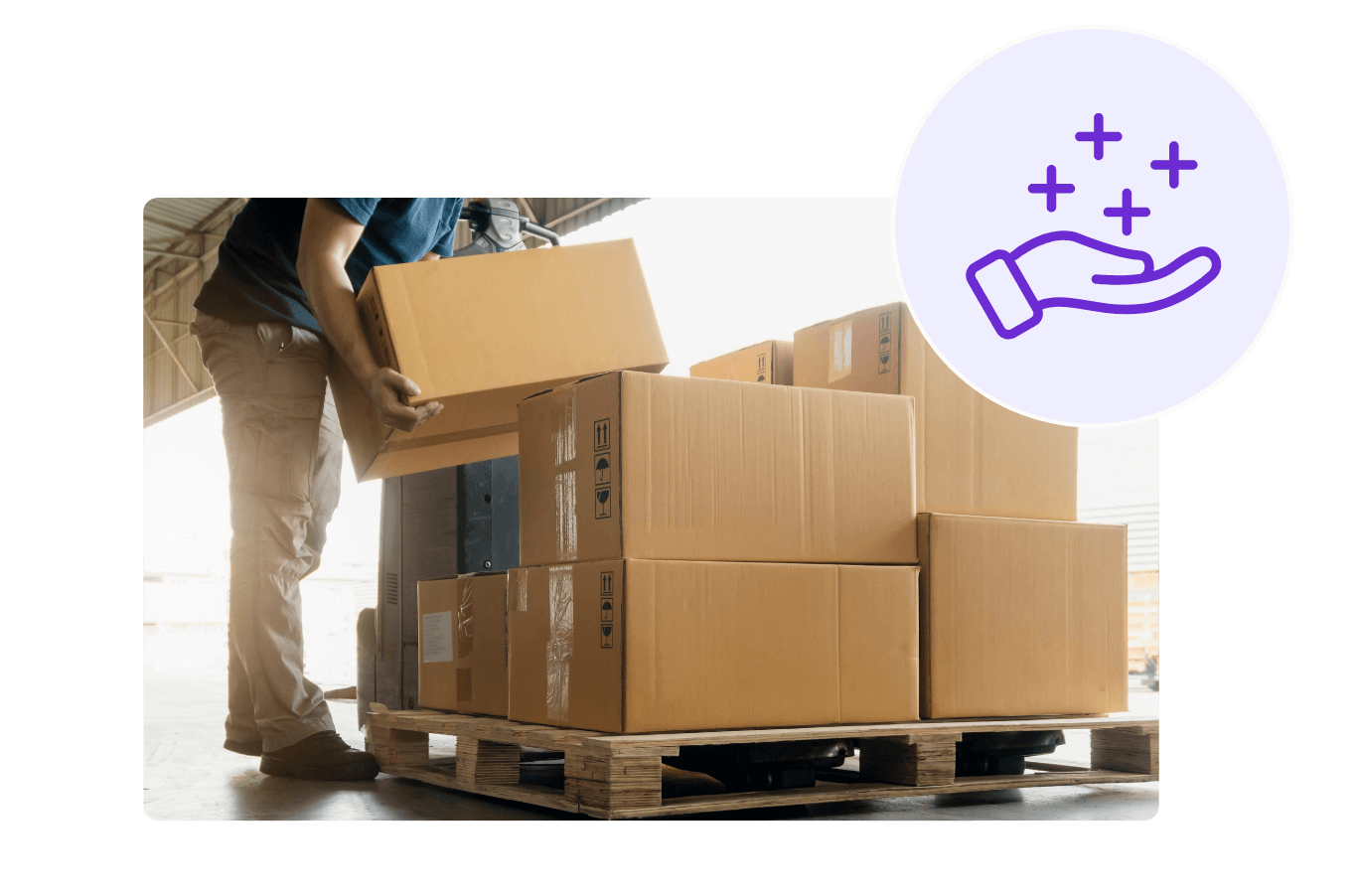 Logiwa RetailReady - Stacked Boxes at a Warehouse